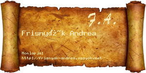 Frisnyák Andrea névjegykártya